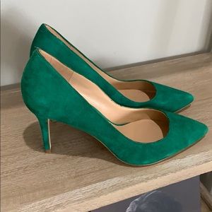 ALDO suede green pumps